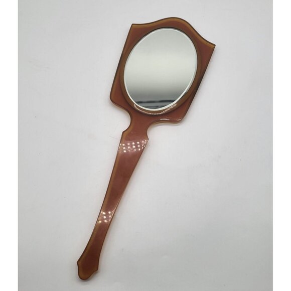 unbranded Accessories - Vtg Art Deco Pearlized Celluloid Bakelite Hand Held Mirror